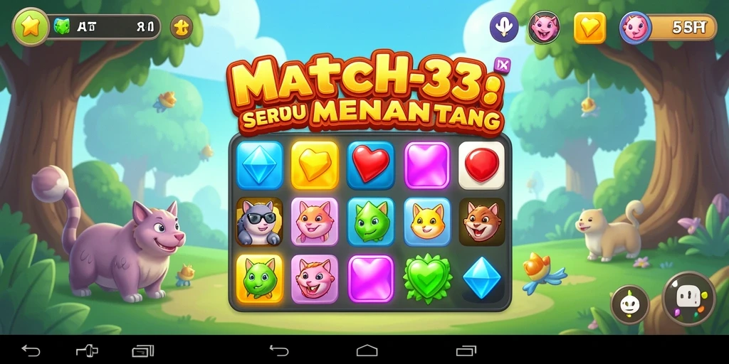 Tangkapan layar menunjukkan keseruan gameplay Match-3 5RT.