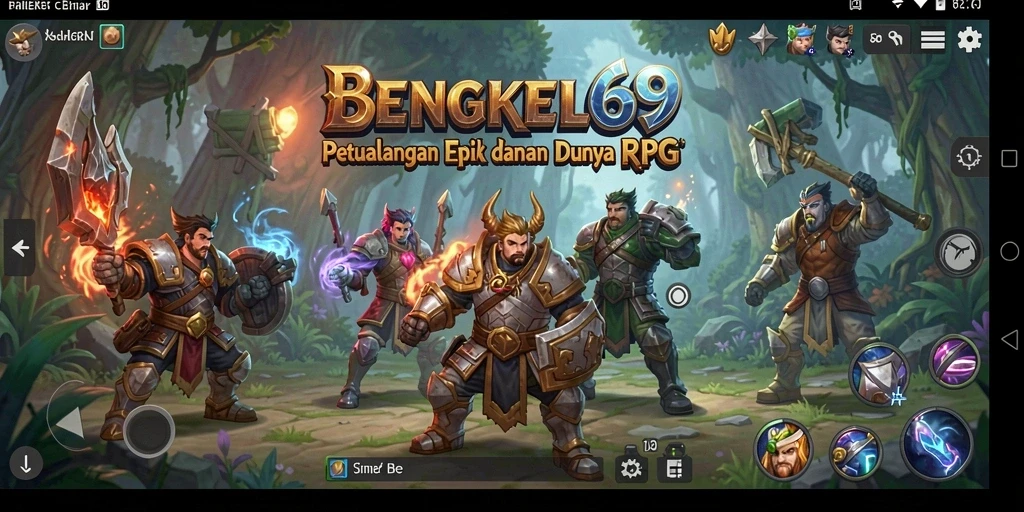 Screenshot BENGKEL69 menampilkan aksi seru dalam pertarungan RPG.