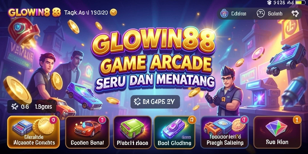 Tampilan gameplay GLOWIN88 yang penuh warna dan dinamis.