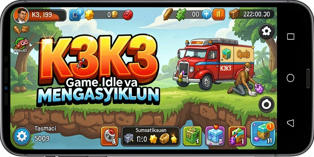 Tampilan gameplay K3K3 dengan elemen Idle yang menarik.