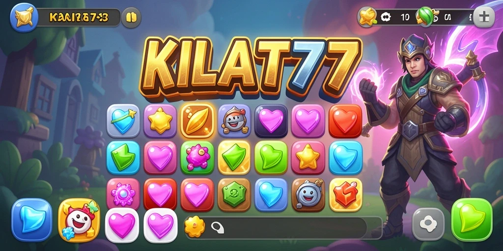 Gameplay seru KILAT77 dengan tantangan Match-3 yang menarik.