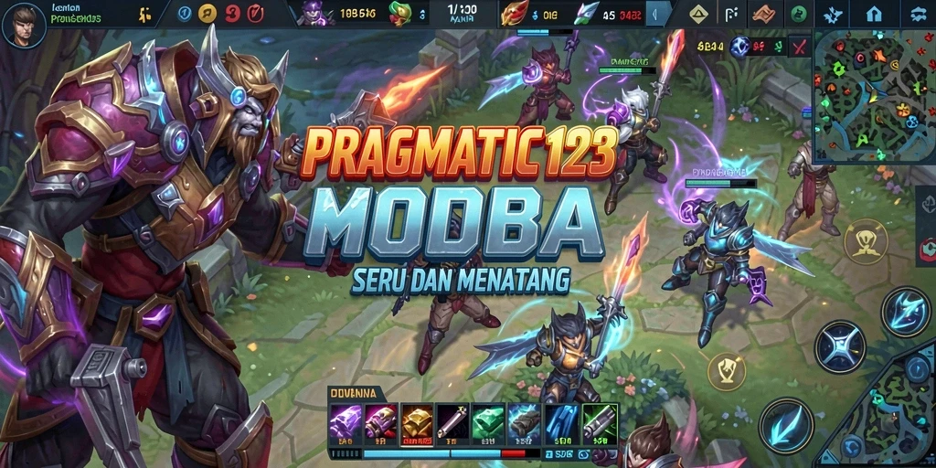 Screenshot gameplay PRAGMATIC123 yang menampilkan aksi pertarungan MOBA yang seru.