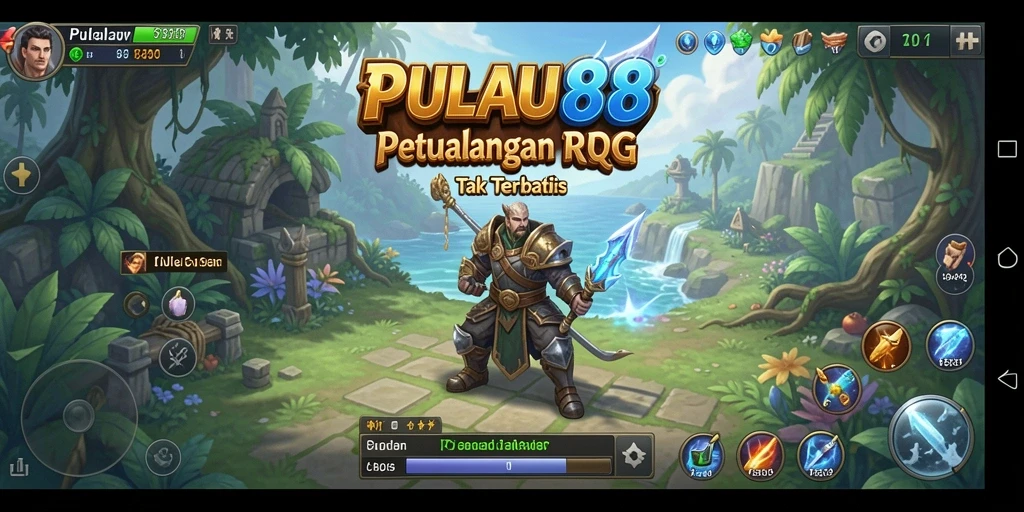 Screenshot utama PULAU88 menampilkan pertarungan epik dalam permainan RPG.